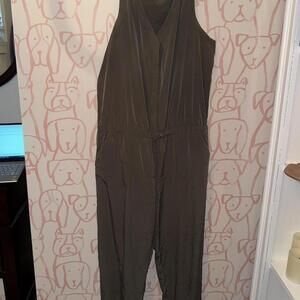 Express Women's Khaki and Green Jumpsuit